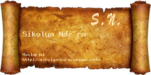 Sikolya Nóra névjegykártya