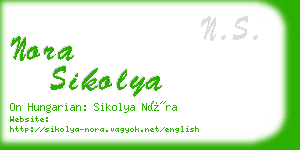 nora sikolya business card